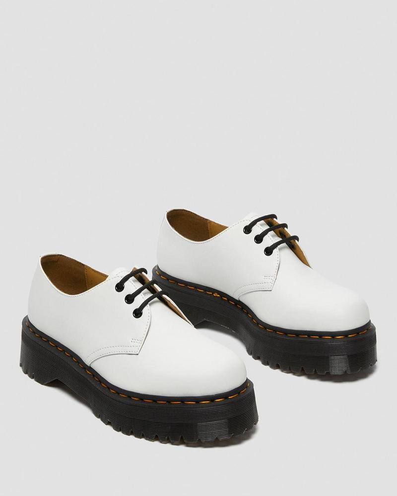 Men's Dr Martens 1461 Smooth Leather Platform Shoes White | AU 623FDN